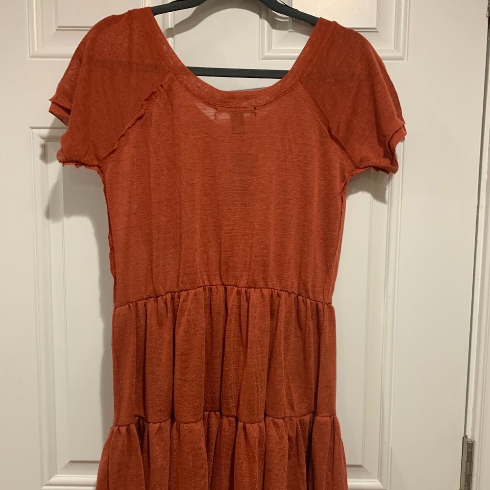 Orange Ruffle Dress - Picture 3 of 4